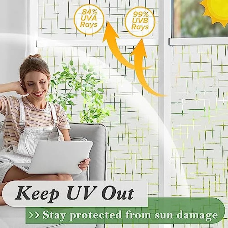 Cross Pattern Privacy Frosted Glass Window Sticker