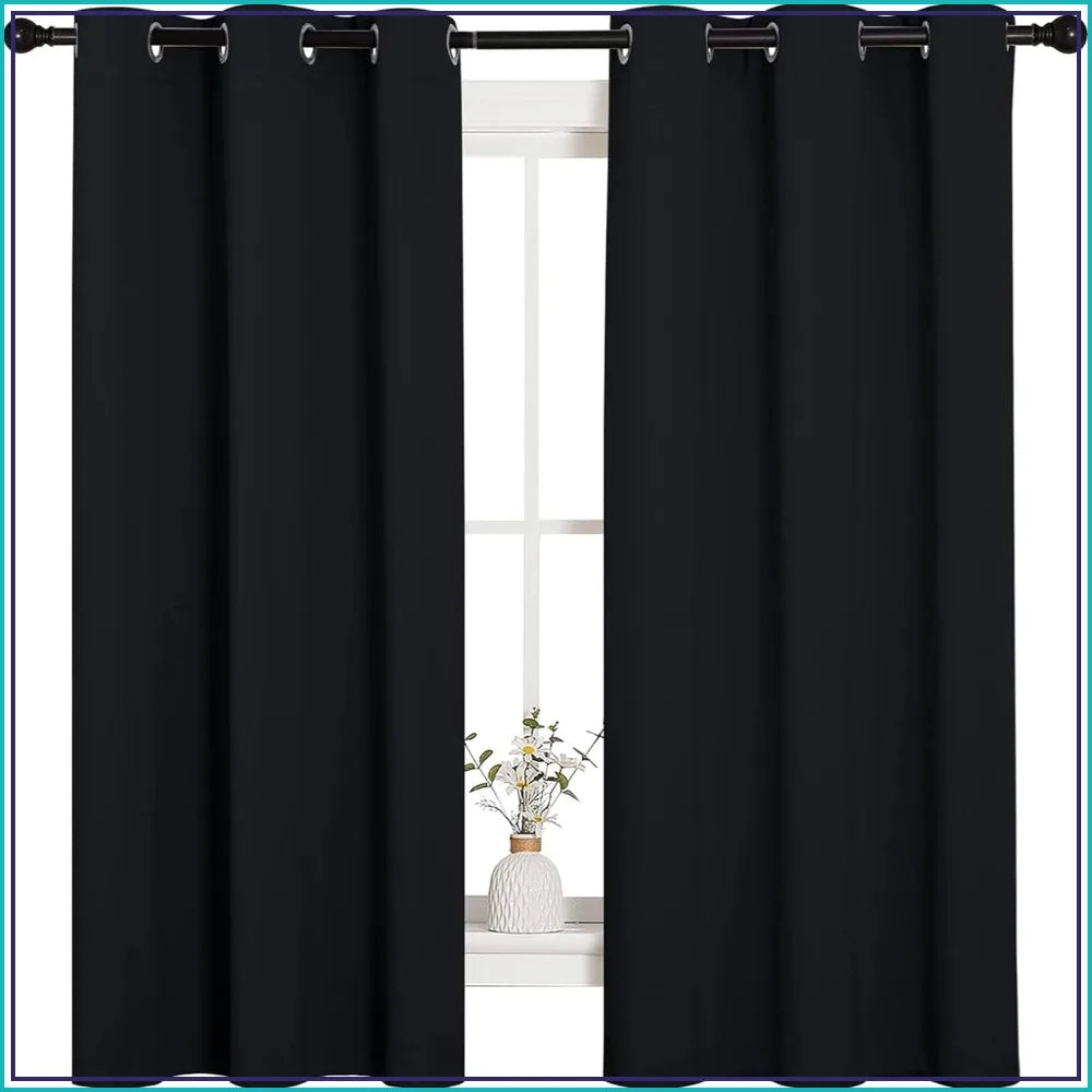 Thermal Insulated Blackout Curtains (2 Panels)