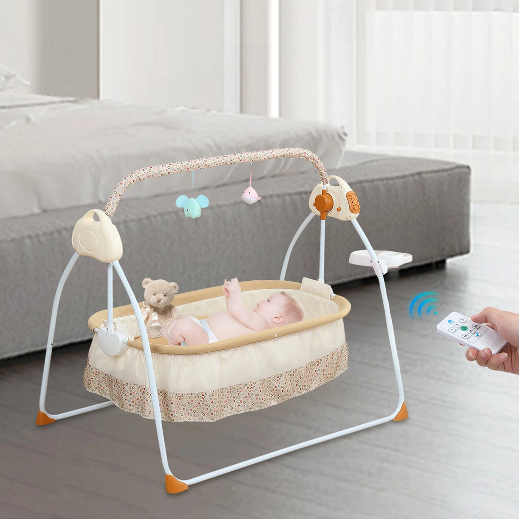 Foldable Swinging Electric Baby Cradle