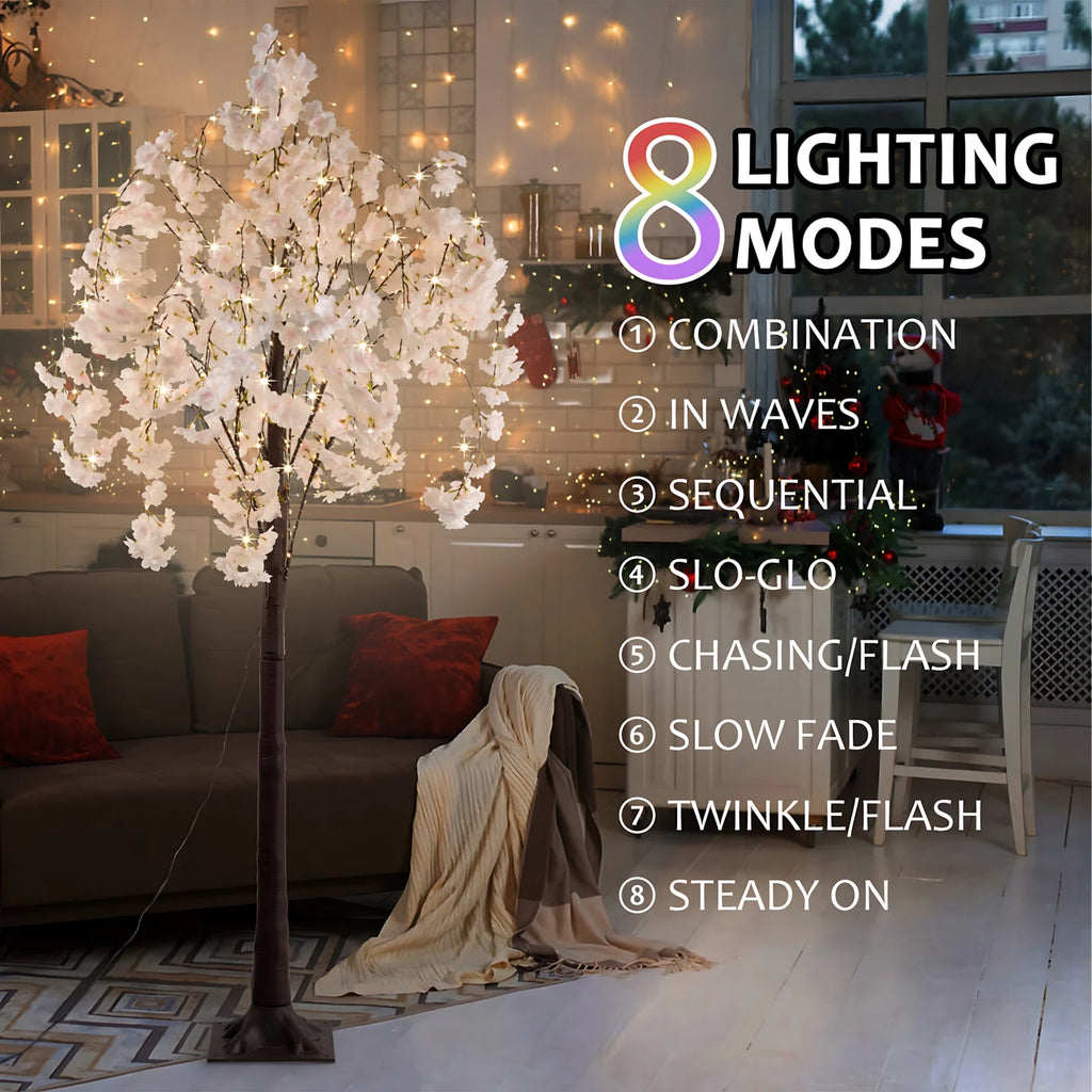 Cherry Blossom 6ft Lighted Tree