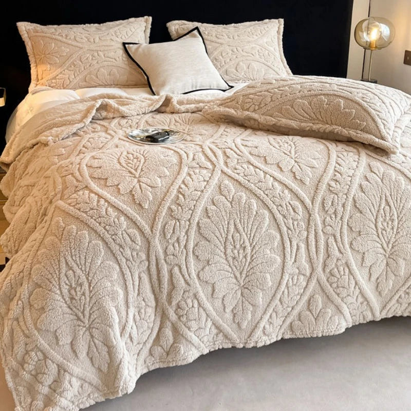 European Style 3D Floral Printed Blanket