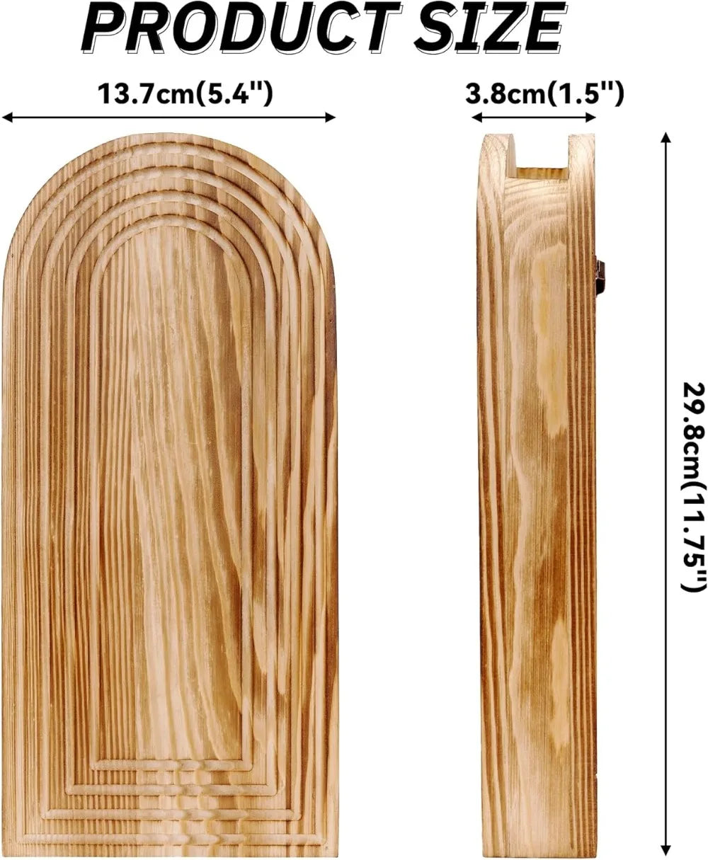 Boho Wooden Wall Vases Set of 2