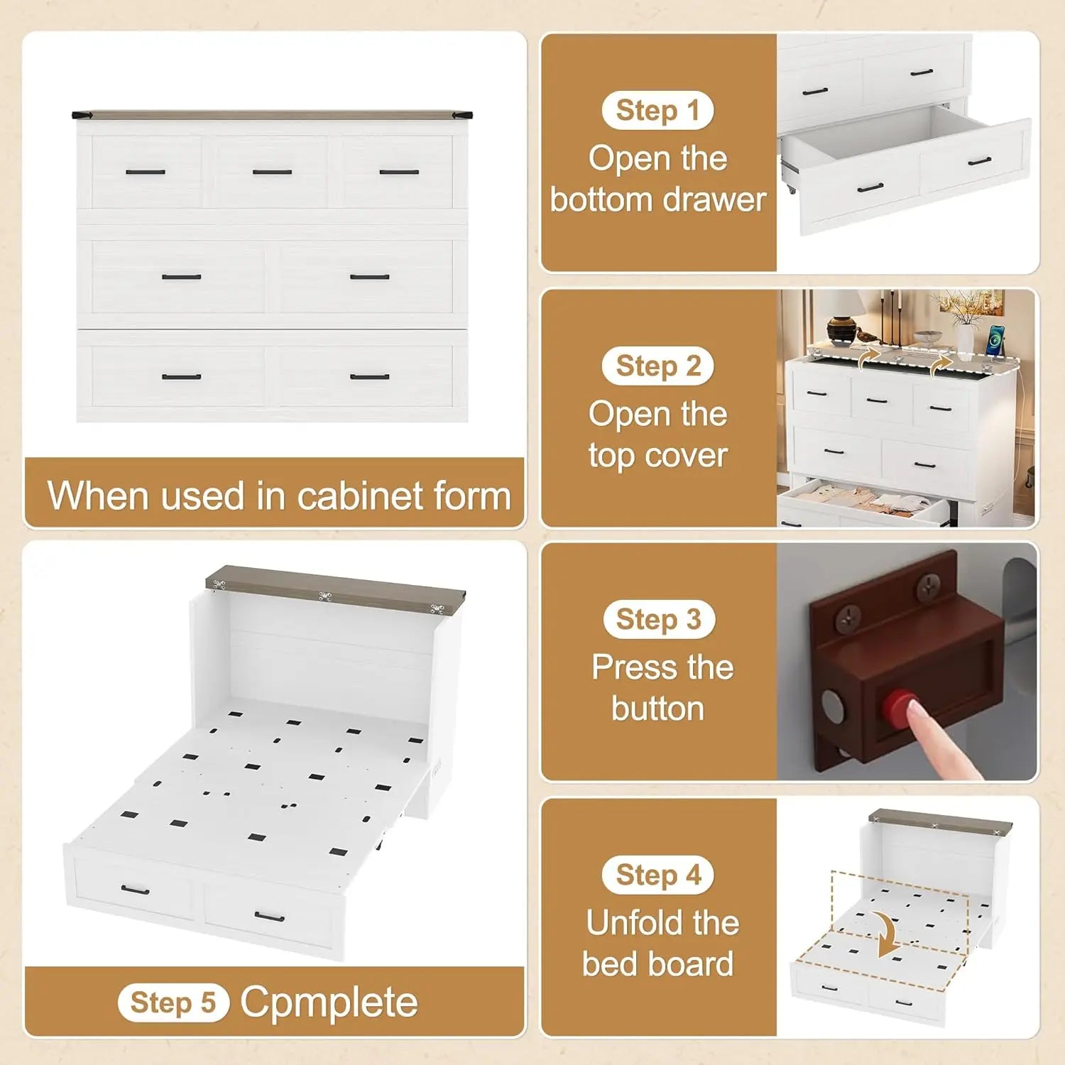Full Size Murphy Bed Cabinet