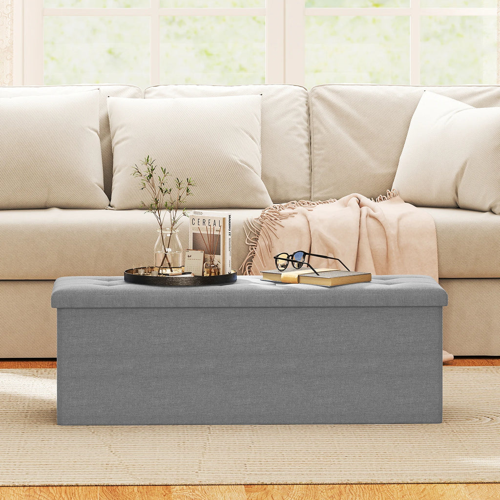 Fabric Folding Storage Ottoman Storage Chest