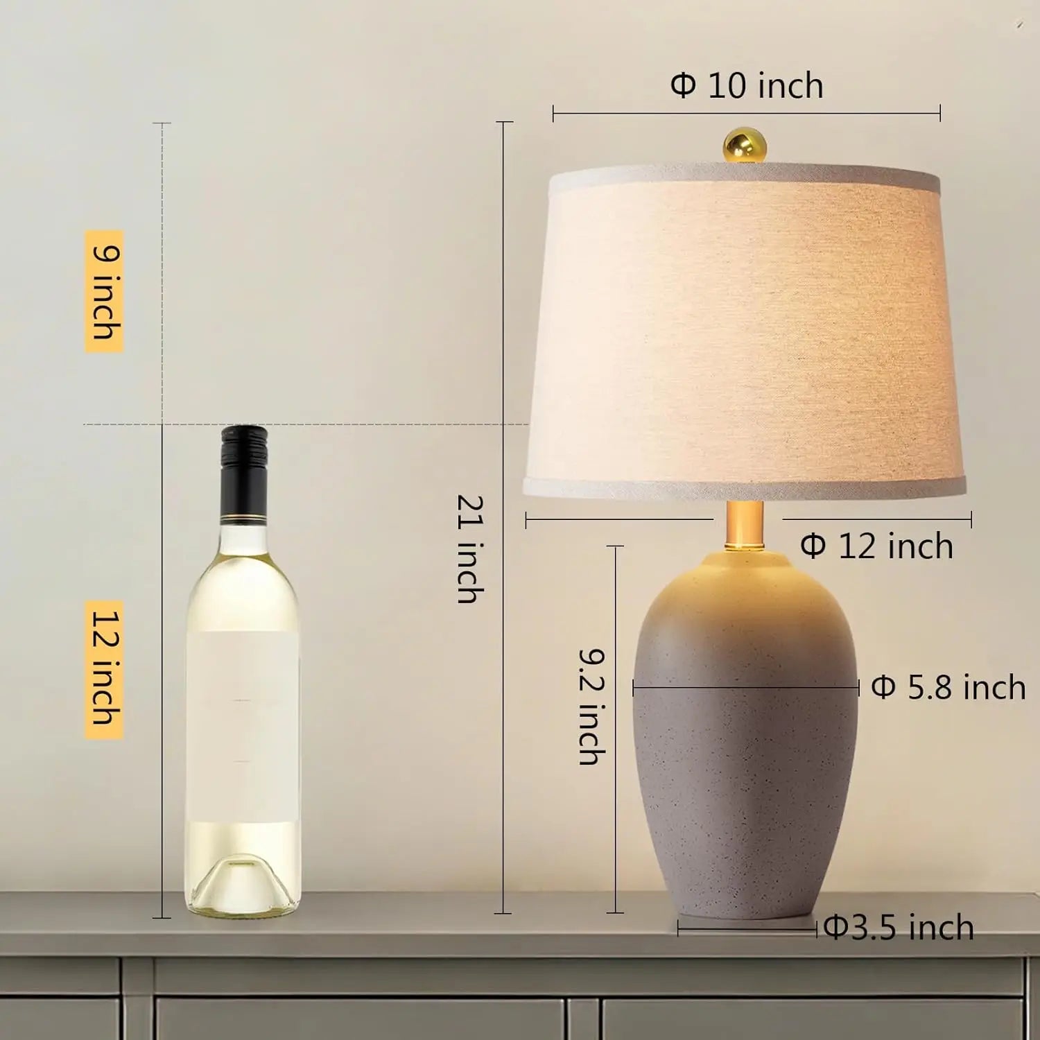 Farmhouse Ceramic Small Table Lamps for Living Room and Bedside