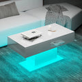 Rectangular LED Coffee Table, 16 Colors Lights, Modern Wood, Living Room Dining Reception, Customized