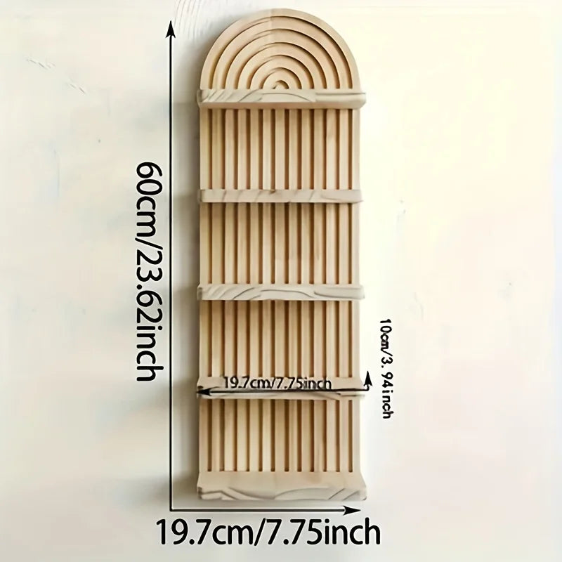 Bohemian Style Wooden 3-Layer/5-Layer Oval Wall Shelf