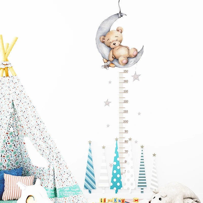 3PC Cartoon Animal Height Ruler Wall Stickers