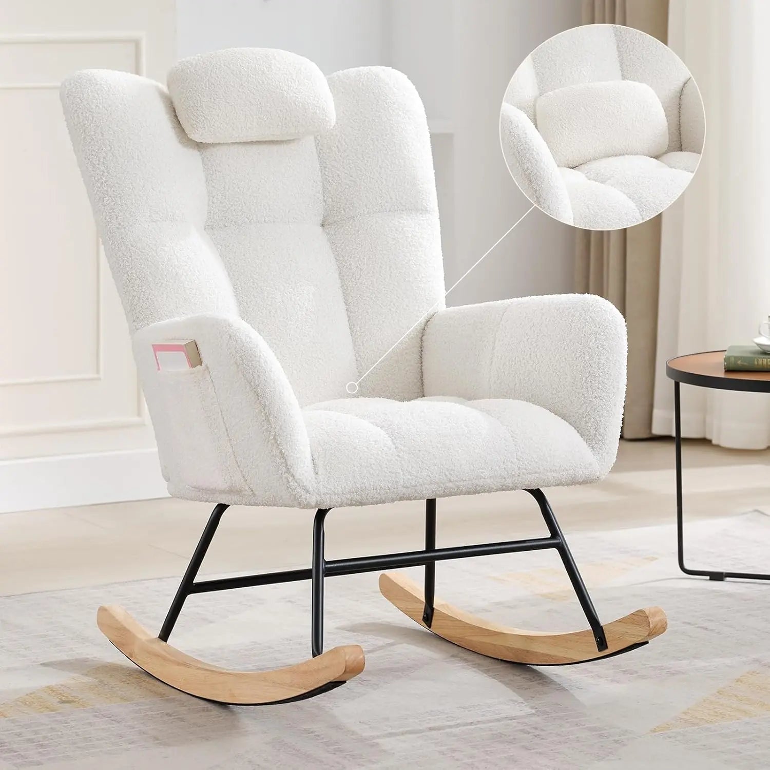 Modern Upholstered Rocking Chair