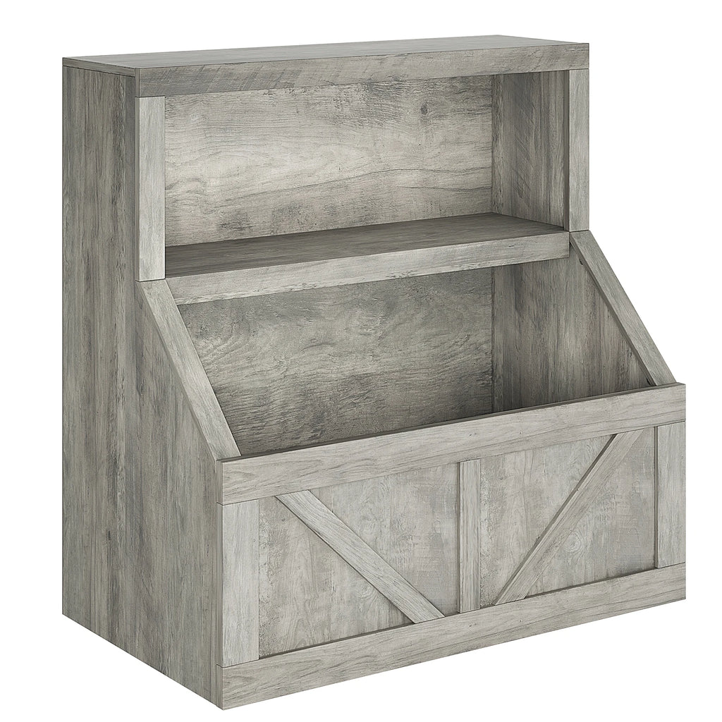 Wooden Bookshelf and Toy Storage