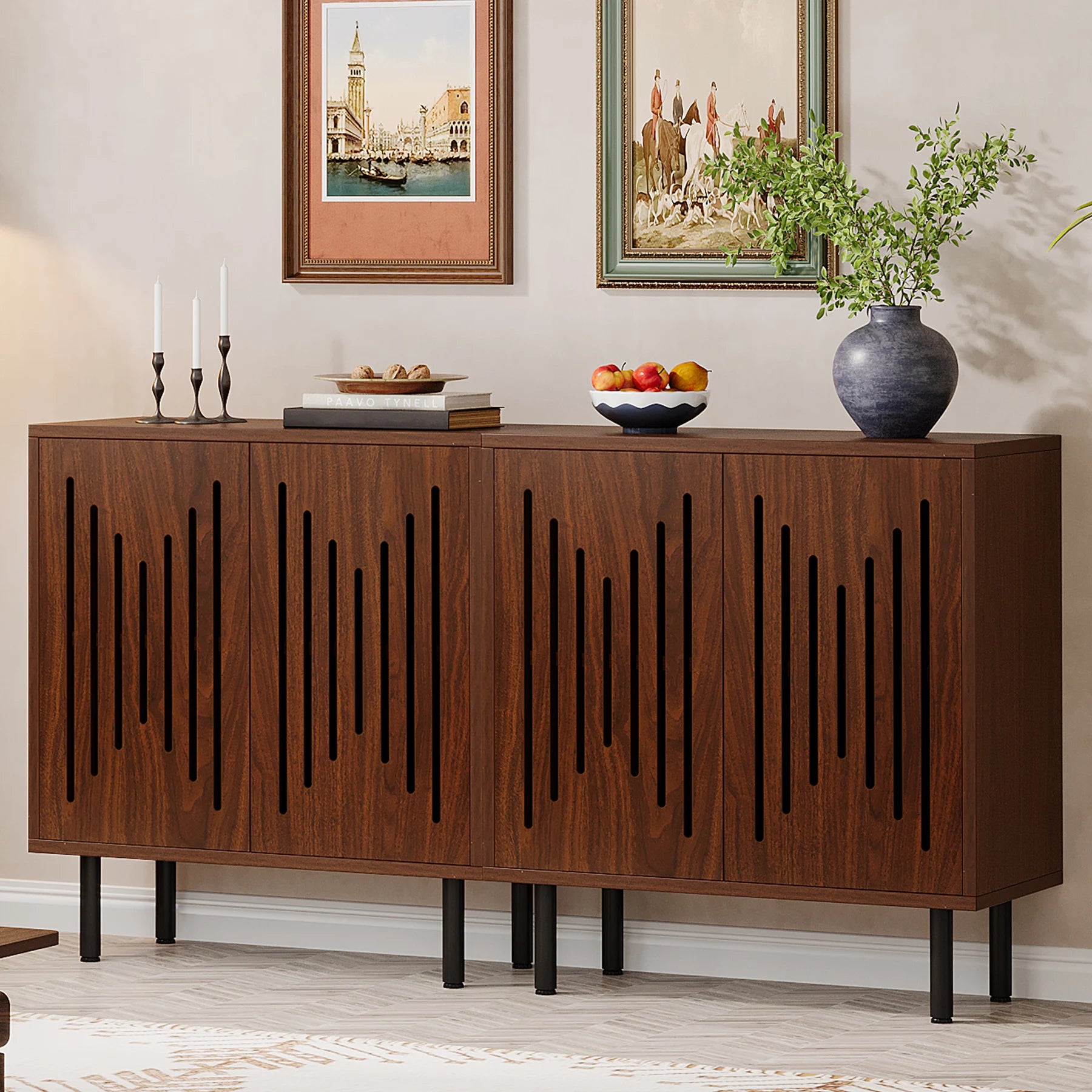 Farmhouse Vintage Sideboard Storage Cabinet (Set of 2)