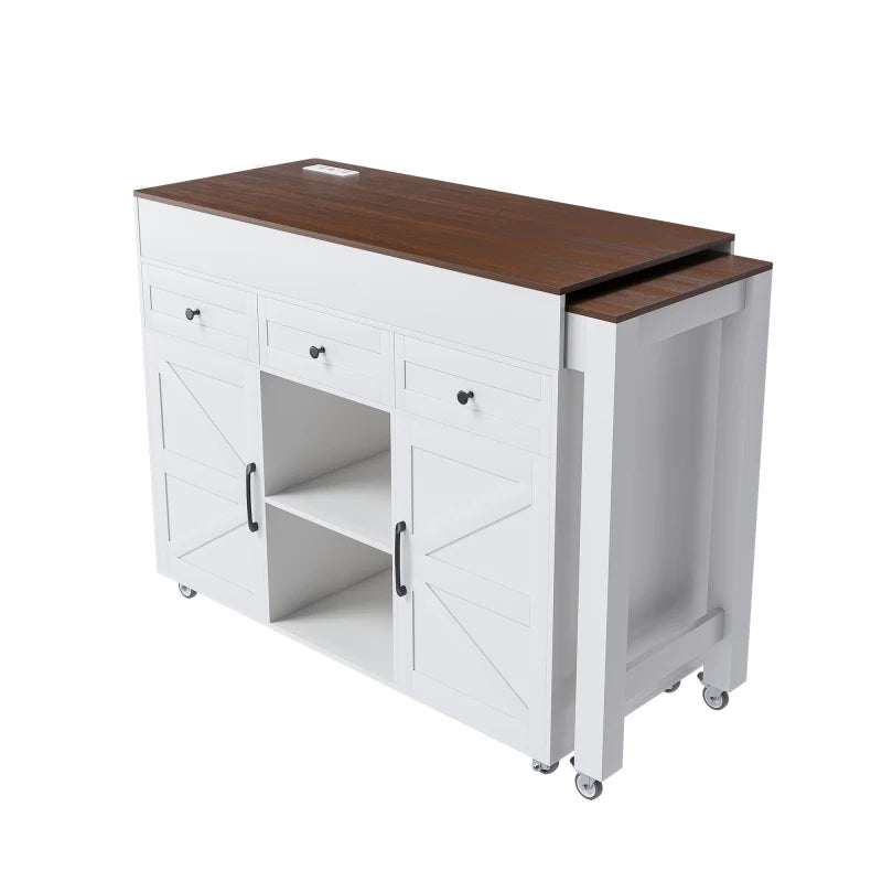 74.8-inch Kitchen Island with Expandable Dining Table
