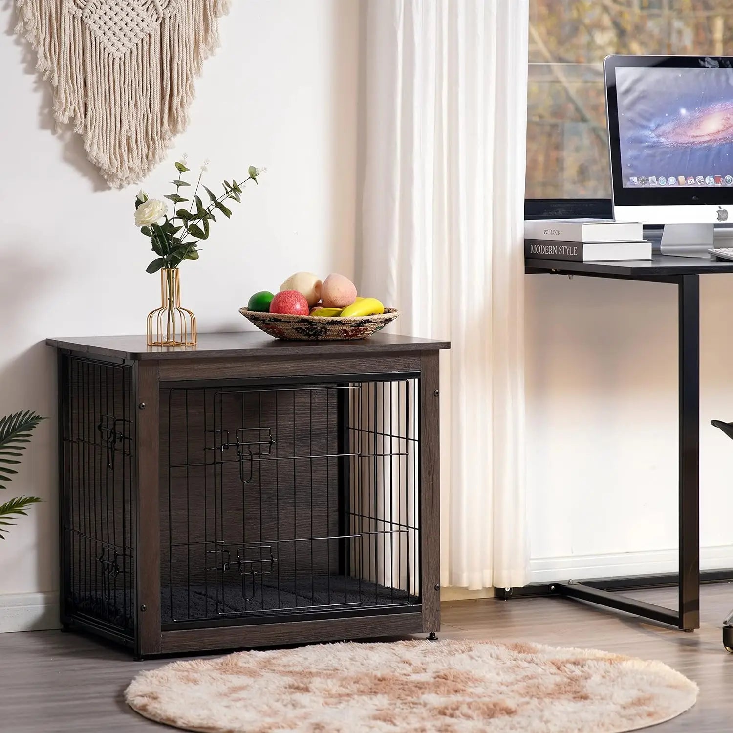Dog Crate Furniture with Cushion