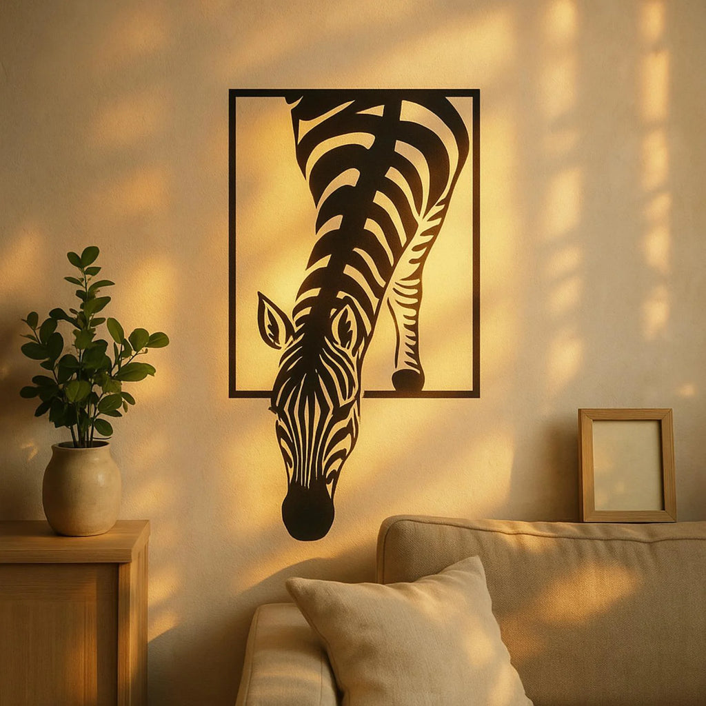Zebra Wall Art Metal Sculpture