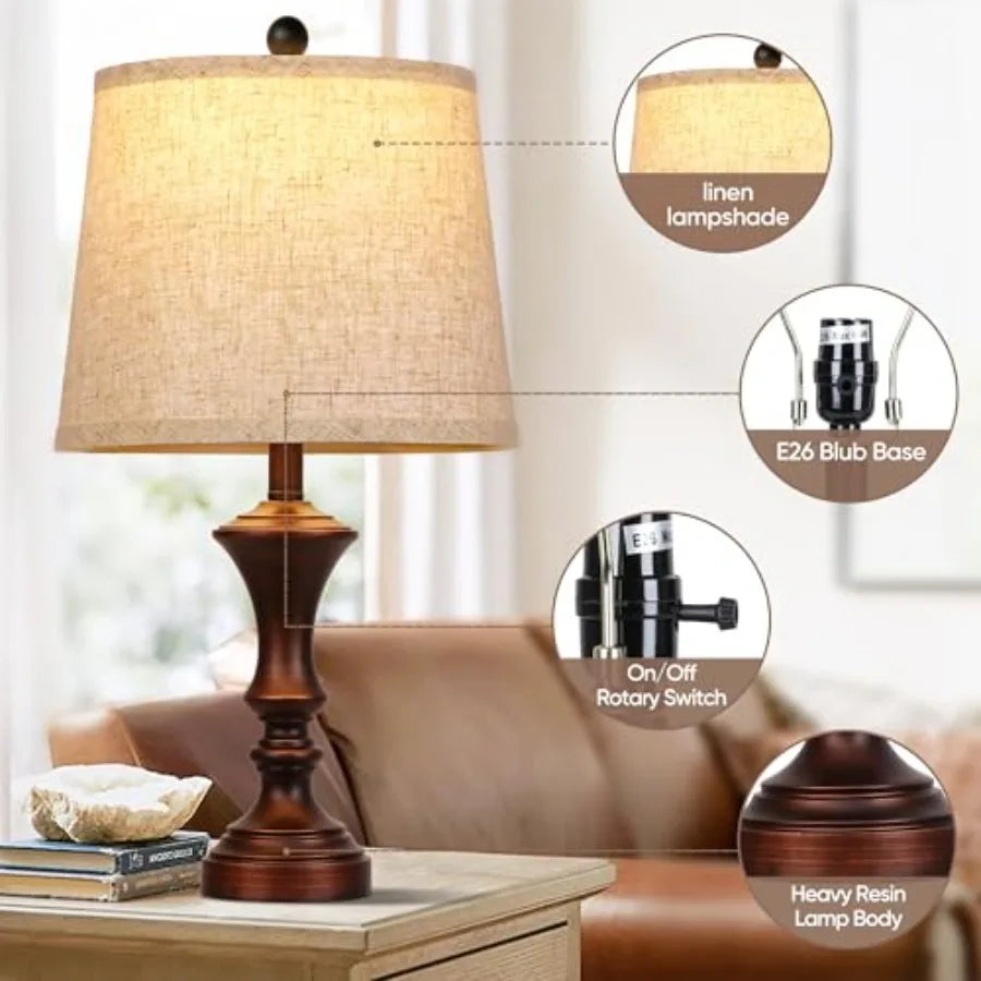 Rustic Retro Table Lamps Set of 2