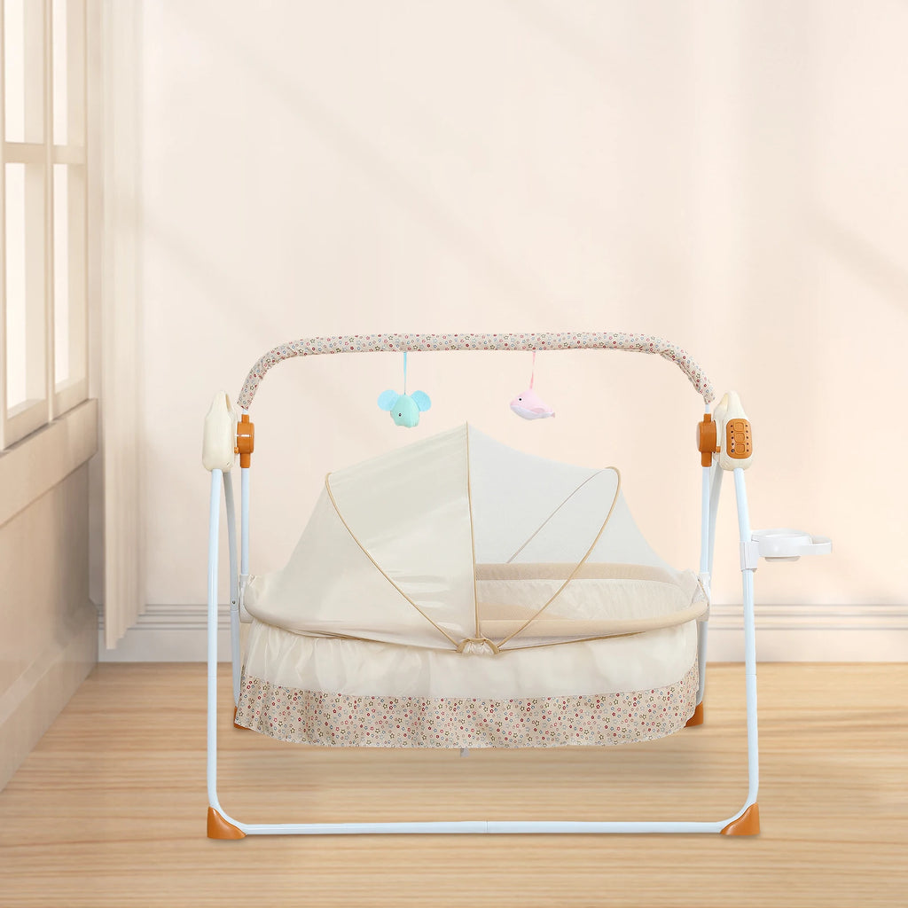Foldable Swinging Electric Baby Cradle