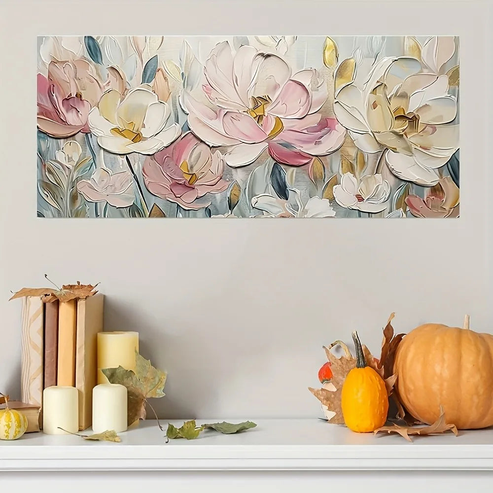 Abstract floral canvas painting