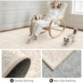 Vintage Boho Neutral Washable Indoor Area Rug