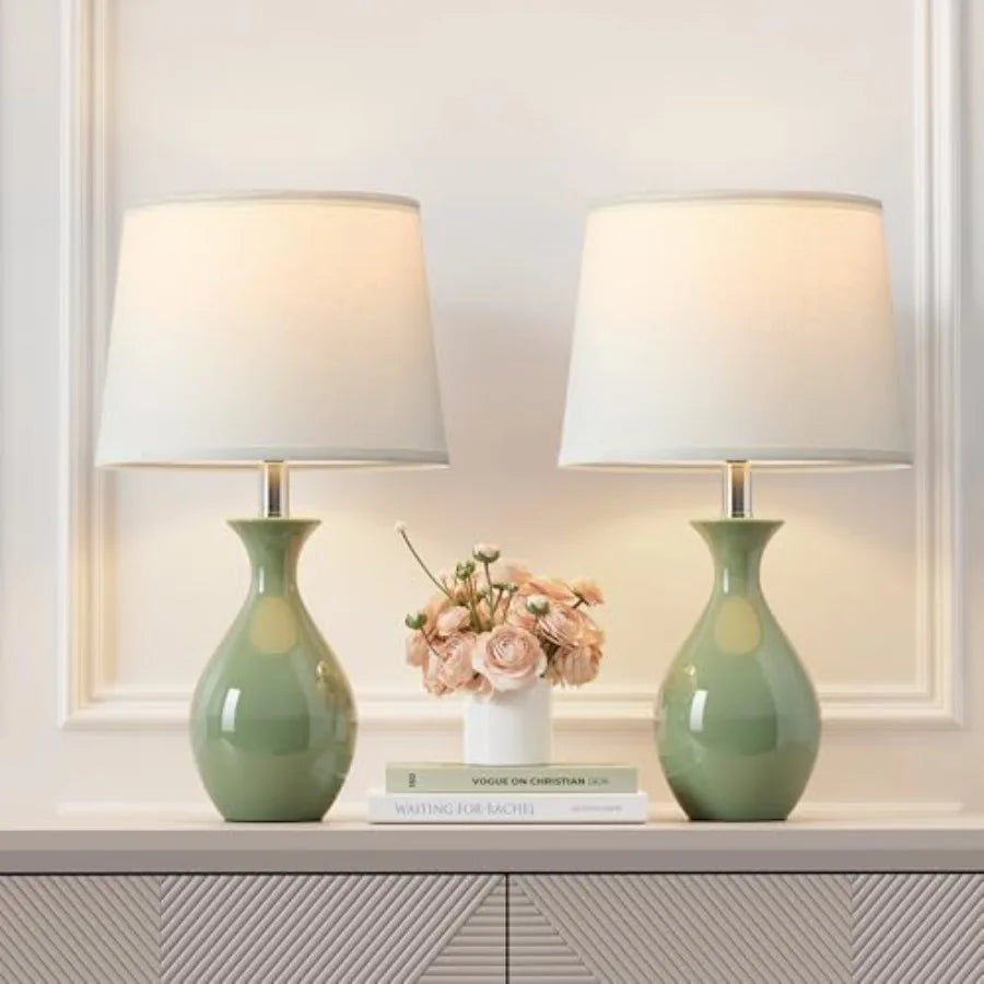 Modern Ceramic Bedside Lamps Set of 2