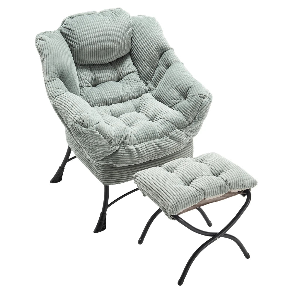 Modern Lazy Chair with Ottoman