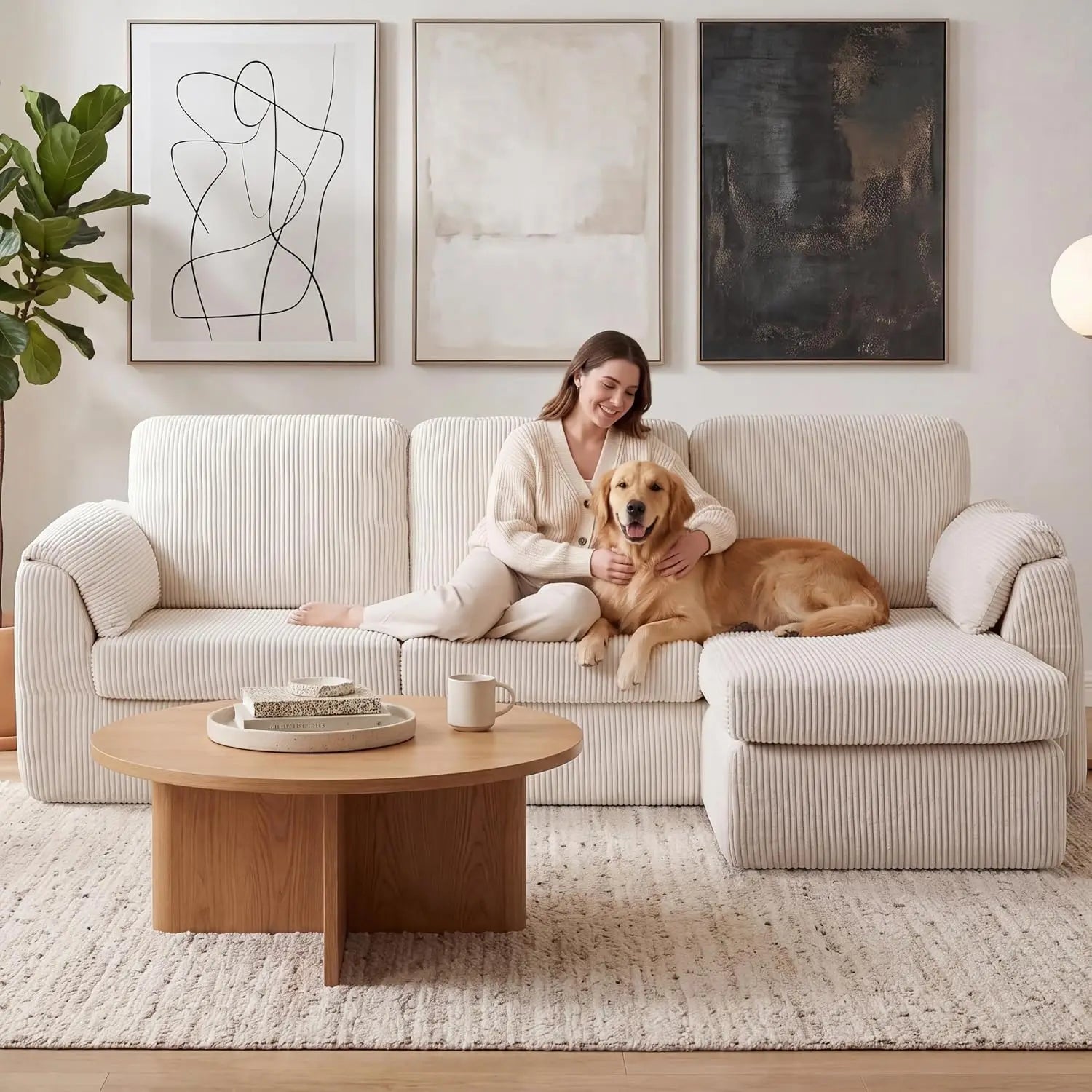 Modern Boneless Sectional Couche