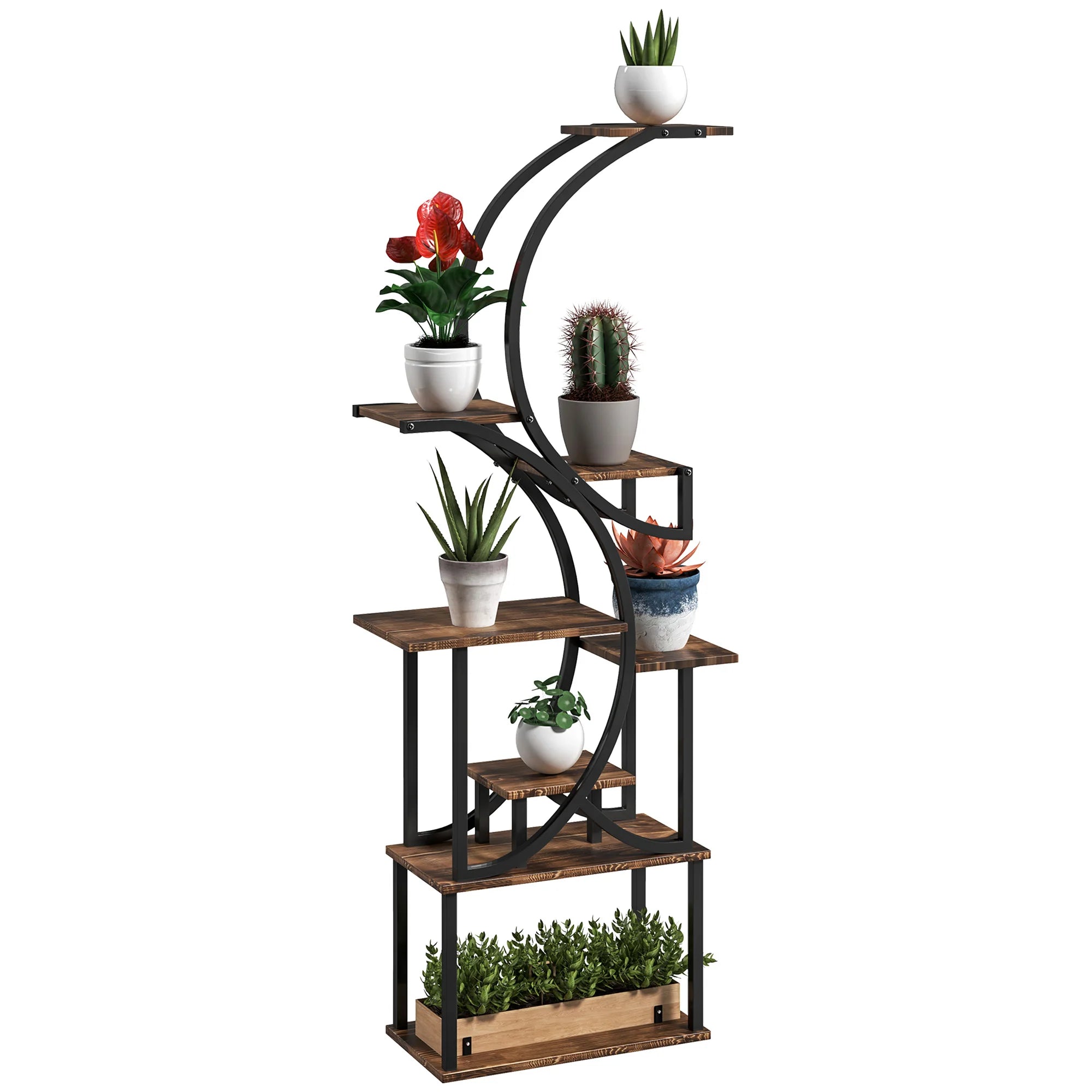 8 Tier Plant Stand, 62" S-Shaped Plant Shelf