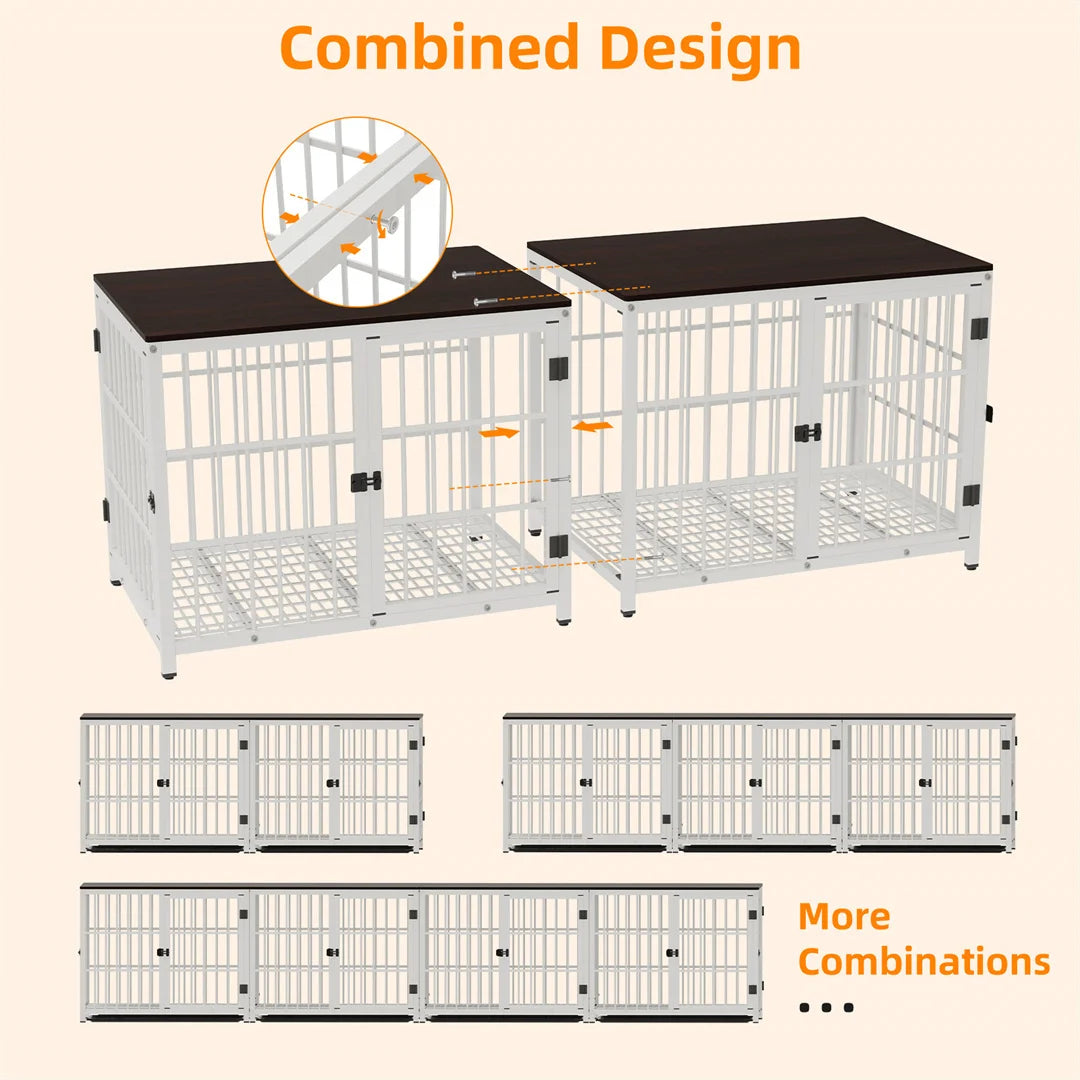White Furniture Style Dog Crate X-Large Dogs