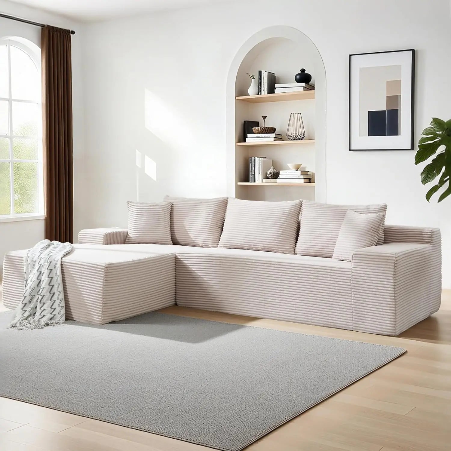 Modular Sectional Couch with L-Shape Chaise