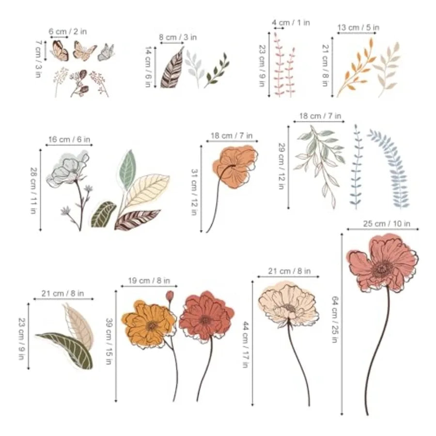 Boho Flower Wall Stickers