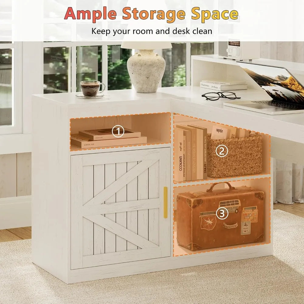 Farmhouse L Shaped Home Office Desk