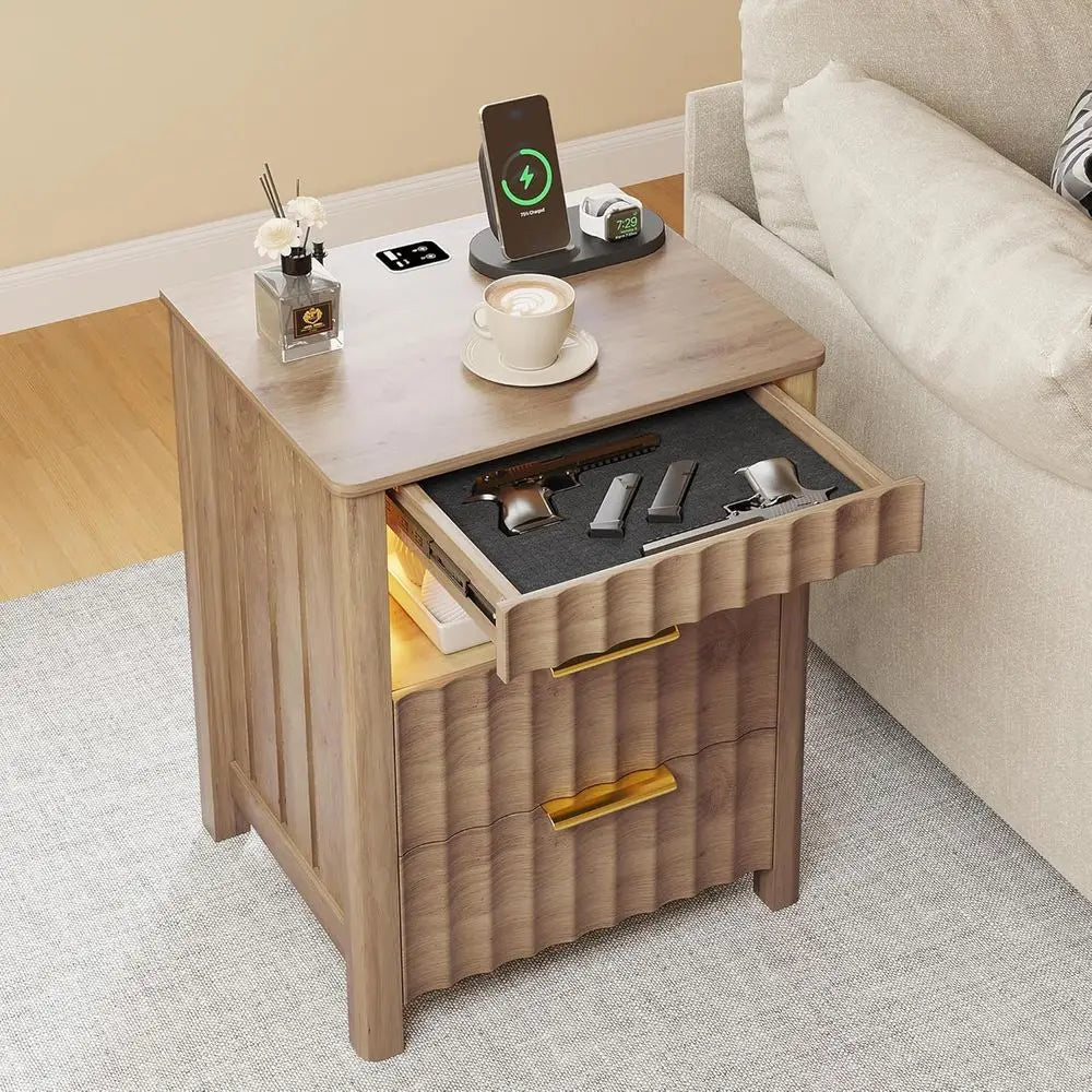 LED Night Stand With Light & Gun Holder
