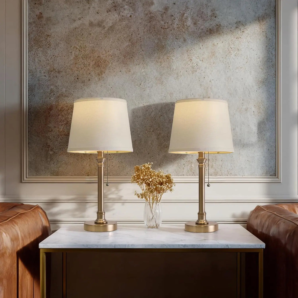 Warm Gold Table Lamps Set of 2