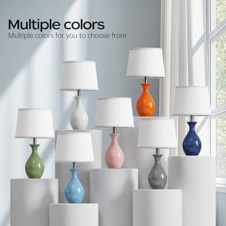 Modern Ceramic Bedside Lamps Set of 2