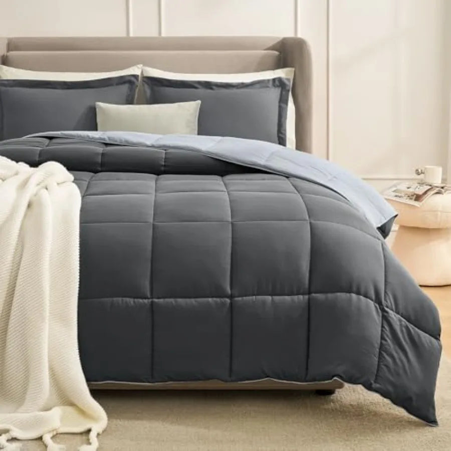 Grey Comforter Set Grey - Reversible