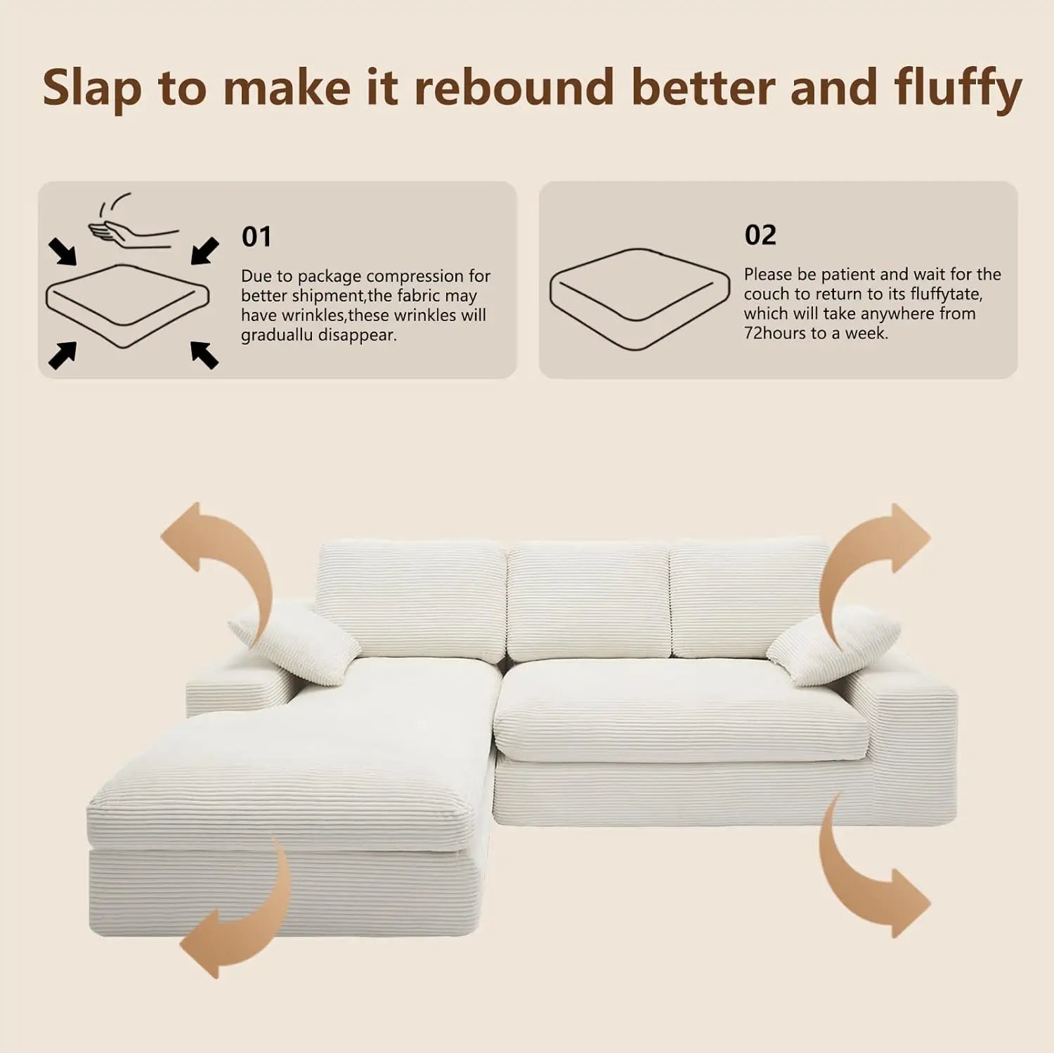 Modular Sectional Couch with Chaise