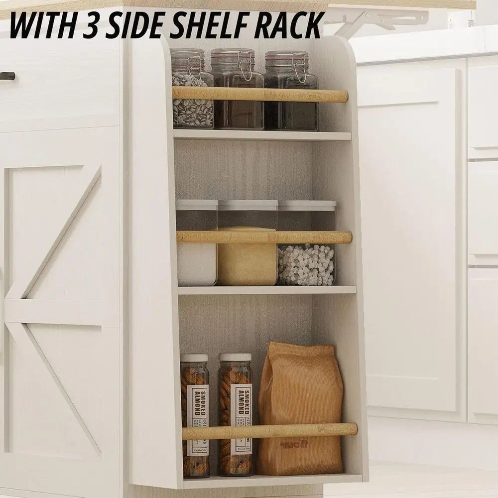 Mobile Kitchen Island with a Drop Leaf