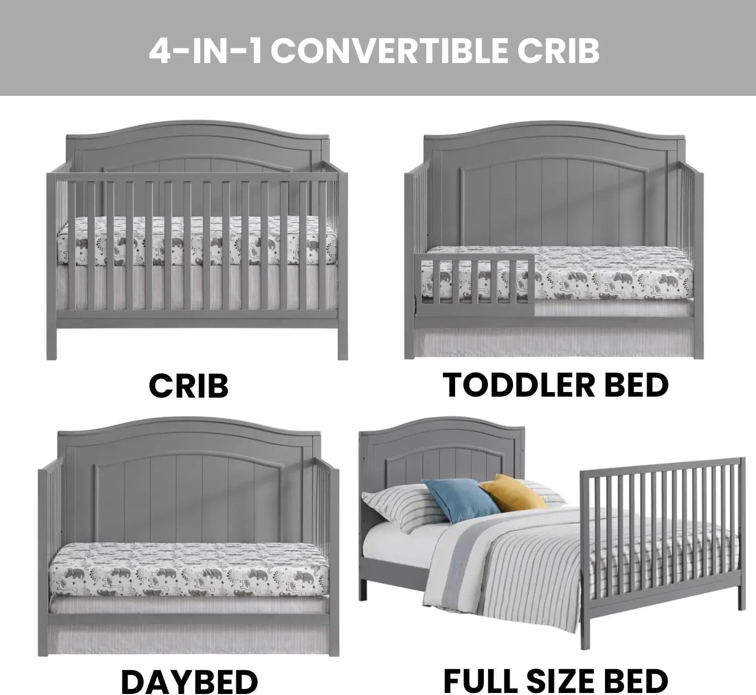 4-in-1 Convertible Baby Crib