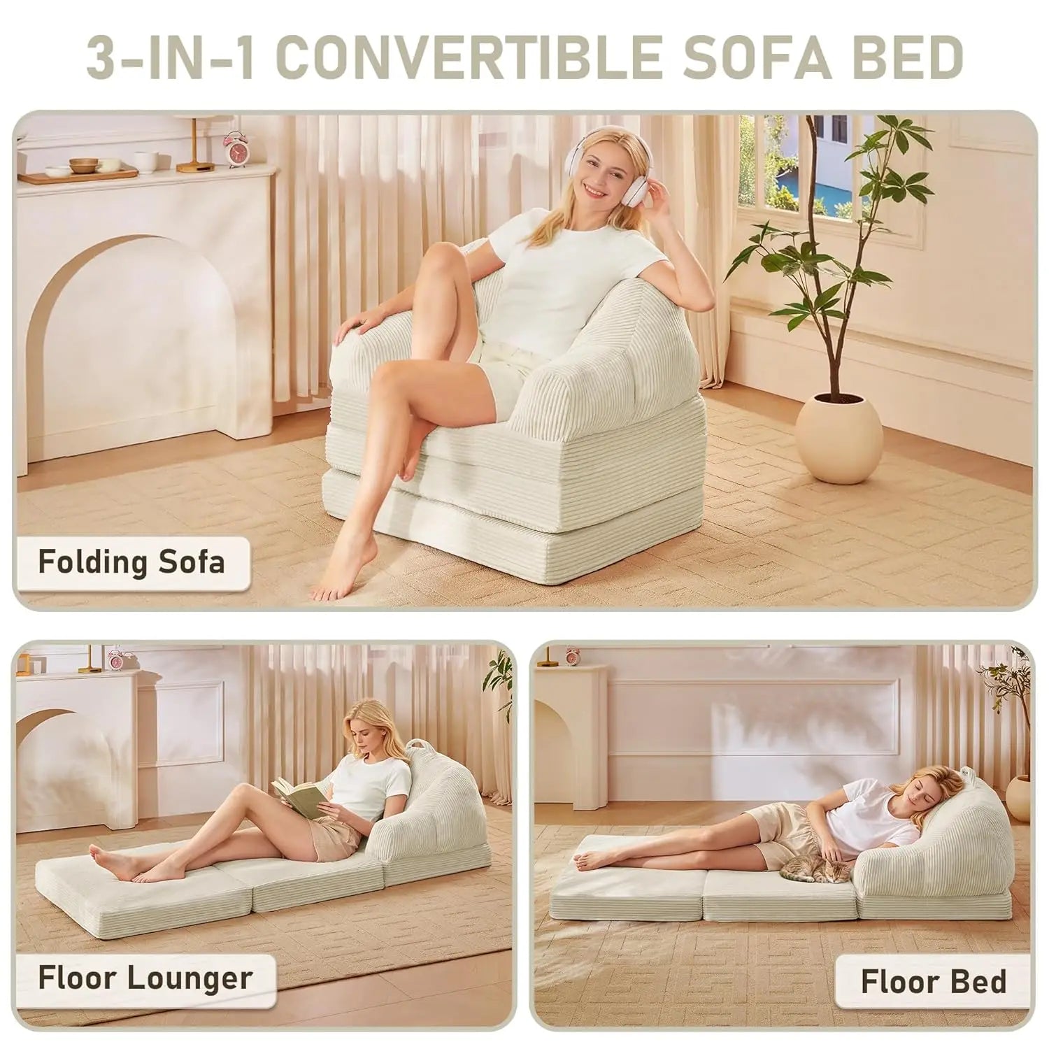Convertible Boneless Folding Sofa Bed