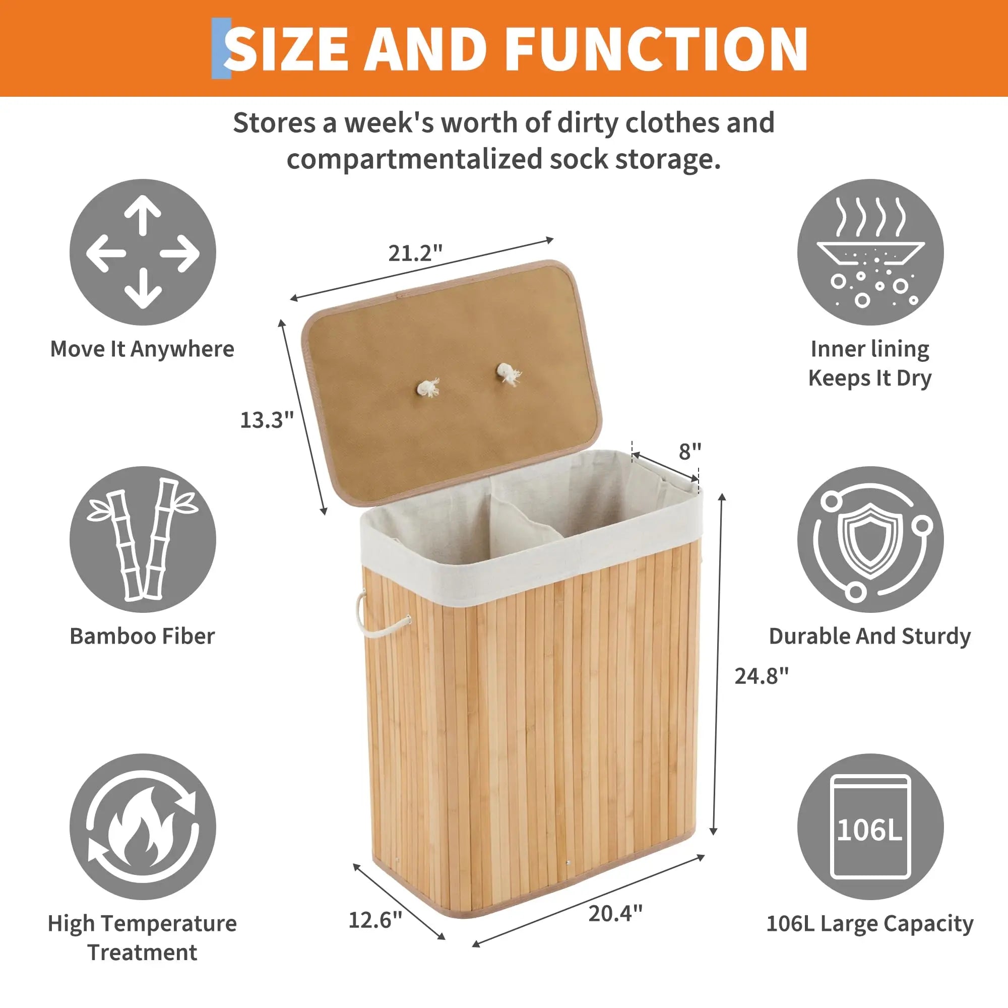 Bamboo Laundry Hamper