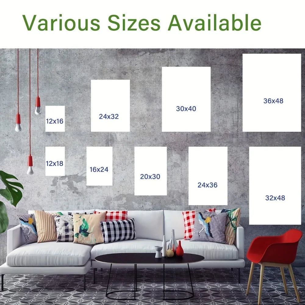 Bohemian floral canvas wall art with solid wood frame