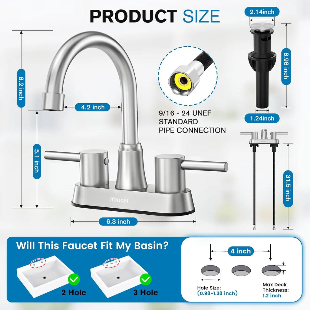 Brushed Nickel Bathroom Faucet