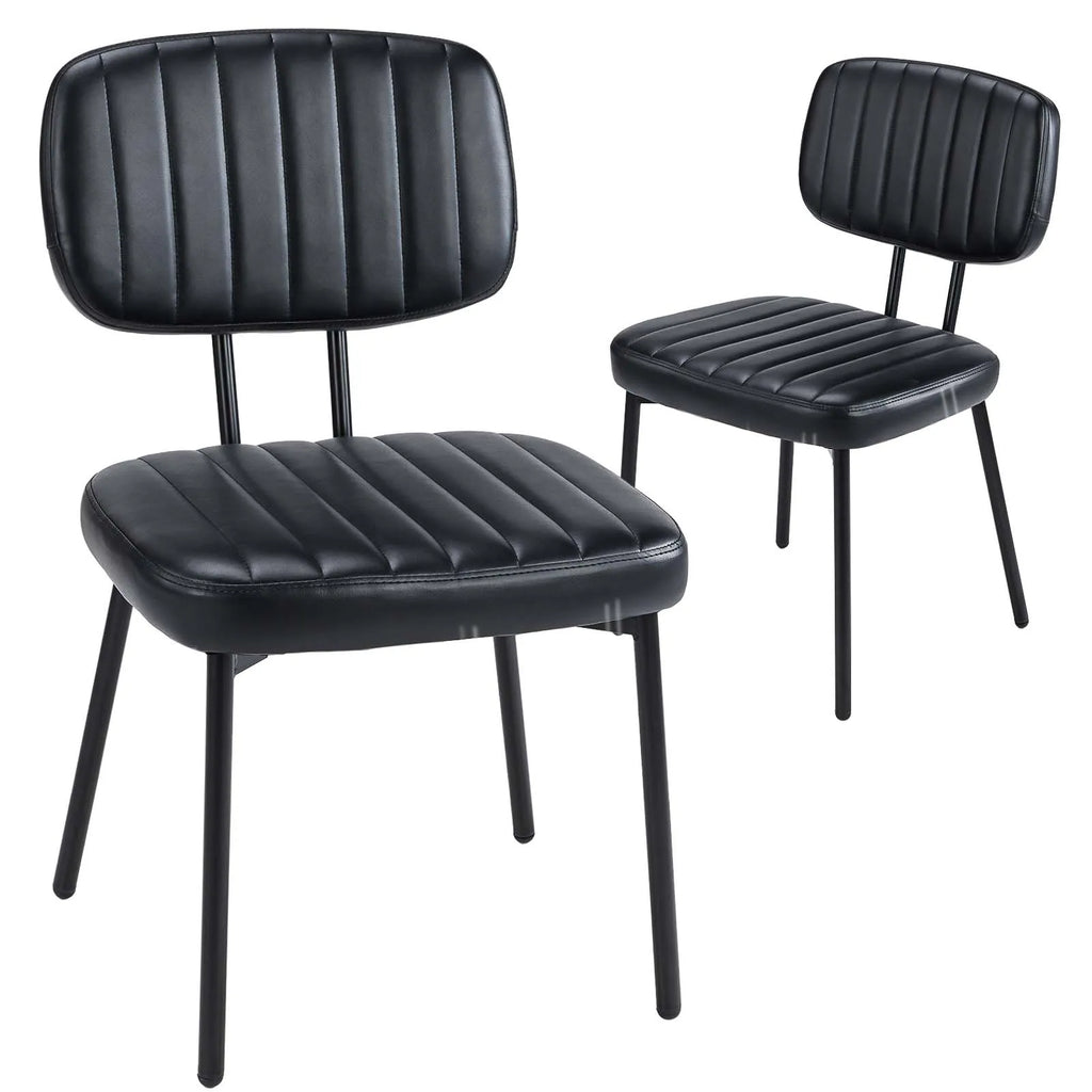 Modern Faux Leather Ergonomic Dining Chairs (Set of 2)