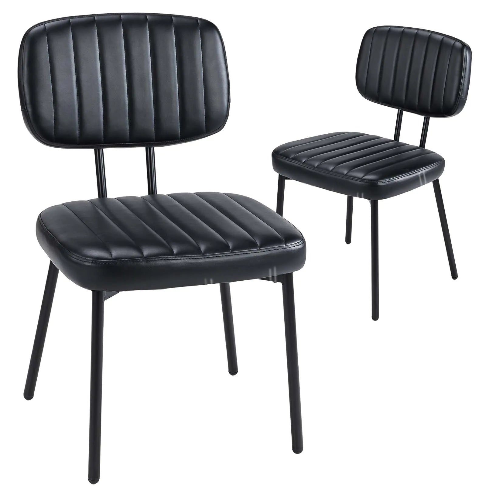 Modern Faux Leather Ergonomic Dining Chairs (Set of 2)