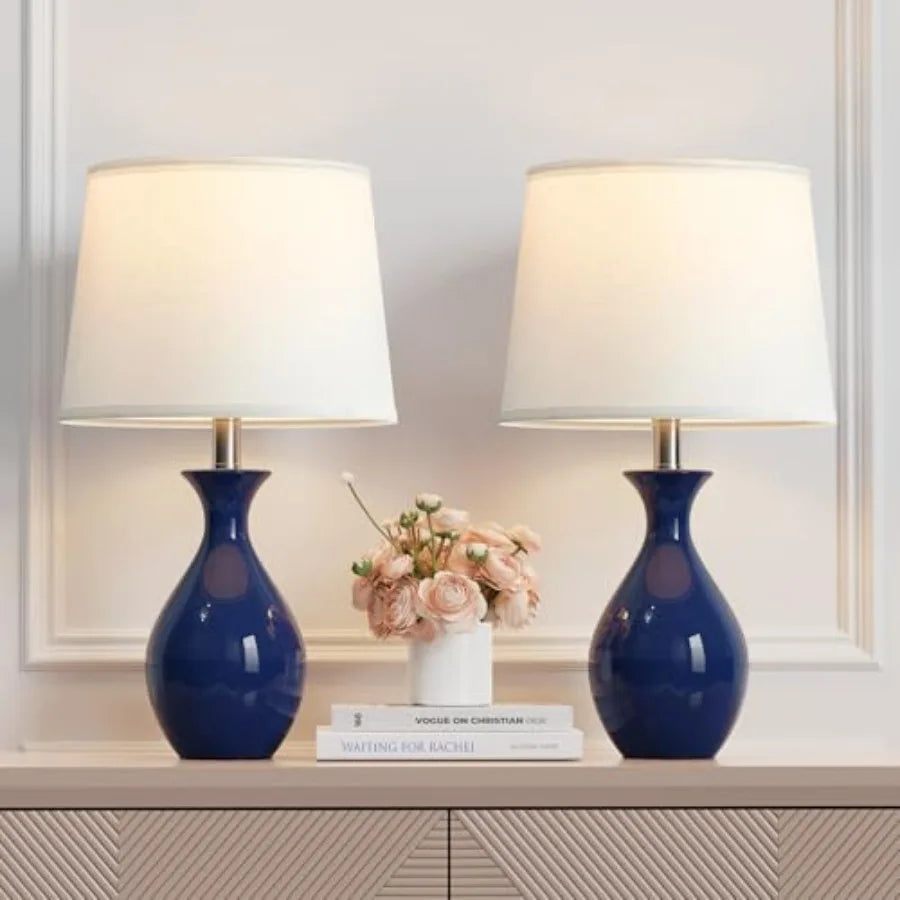 Modern Ceramic Bedside Lamps Set of 2