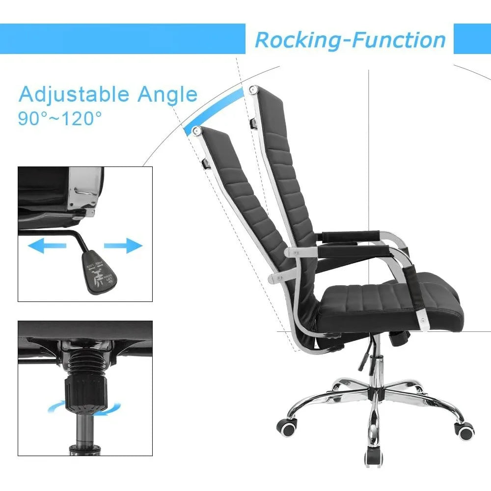 Ribbed High Back Office Chair