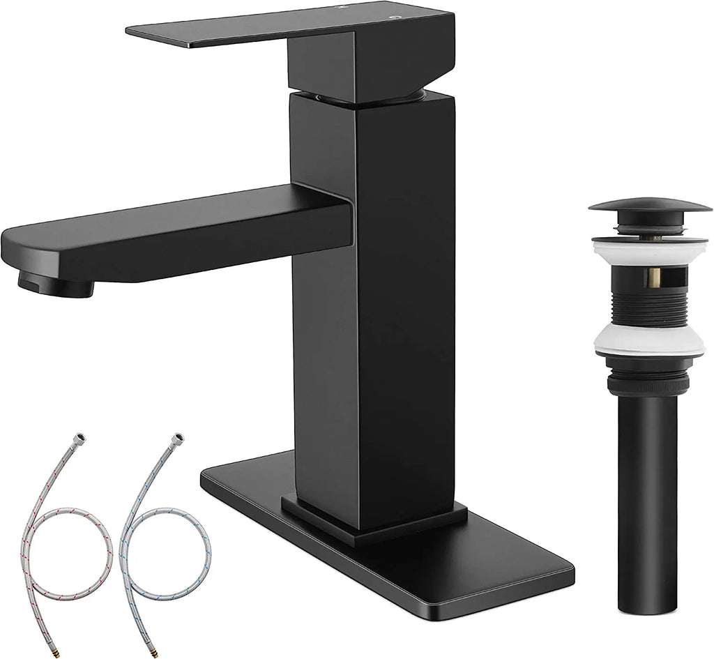 Stainless Steel Square Bathroom Washbasin Faucet