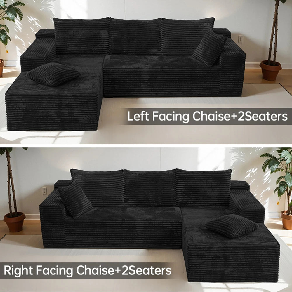 96" Boneless Modular L-Shaped Sectional Sofa