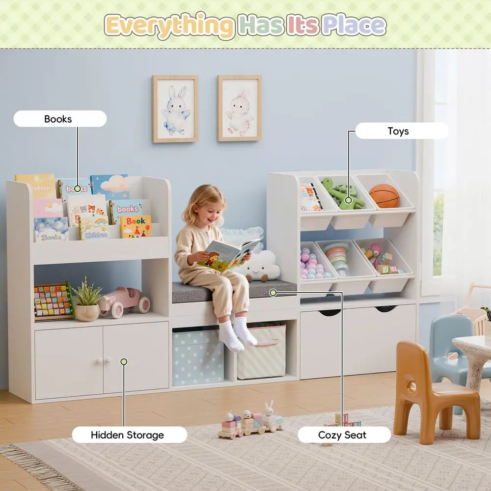 Kids Bookshelf with Reading Nook