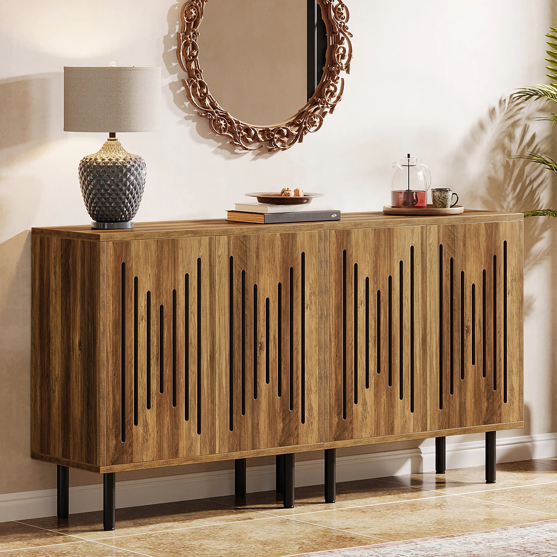 Farmhouse Vintage Sideboard Storage Cabinet (Set of 2)