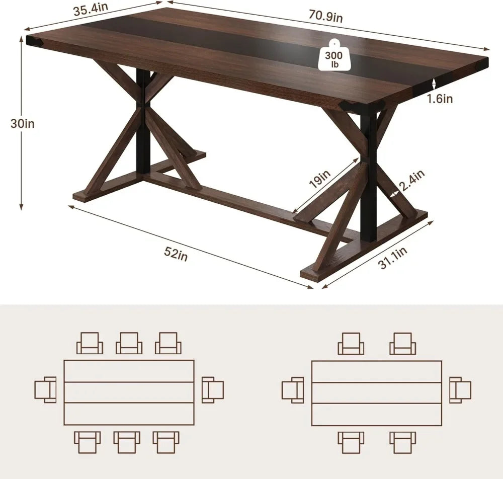 Farmhouse Dining Table for 6